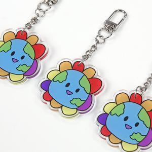 [슈퍼쌤] 지구랑 해랑이 환경교육 꽃지구 키링 아크릴 열쇠고리 굿즈