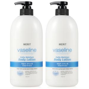 메리트 바세린 바디로션 데일리 모이스춰 대용량 730ml X2개