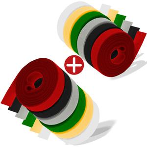 칼론 벨크로 롤 케이블 타이 폭 1.2cm 길이 5m+폭 2cm 길이 3m 전선정리 양면 재사용 릴 찍찍이 