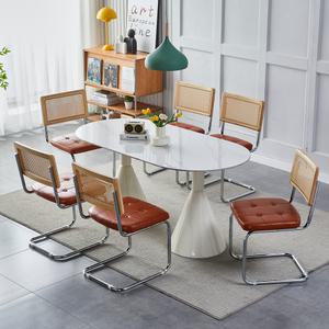 아우스 XM 세라믹식탁 타원형 반원형 4인용  6인용 고급 화이트 식탁의자세트