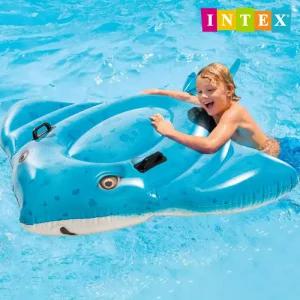 인텍스 57576 가오리 튜브 라이드온 물놀이튜브 키즈 어린이 수영장 중형 라운지 보트 에어 베드