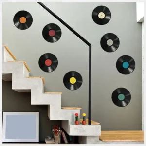 레코드판 포인트 포인트벽지 인테리어 시트지 스티커