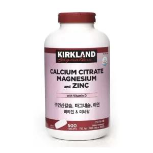 커클랜드 코스트코 구연산칼슘 마그네슘 아연 비타민&미네랄 1,586.2mg x 500정