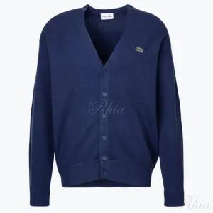 라코스테 릴렉스드 핏 톤온톤 버튼 울 가디건 AH0397 F9F 릴렉스