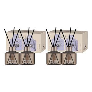 쿤달 시그니처 퍼퓸 디퓨저 더블 세트 화이트머스크 (본품, 200ml, 4개 + 섬유스틱, 20P)