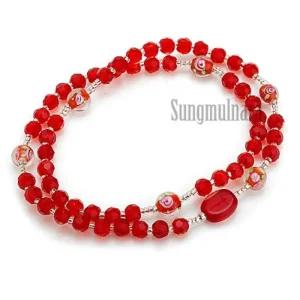 5단 묵주팔찌/(무라노 간주)빨강 가톨릭 천주교 성물