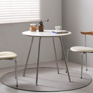 스테인리스 이지 원형 테이블 2인용 3인용 식탁 탁자 카페 거실 티 테이블