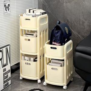  (Smile스티커 2장 포함)슬라이드 서랍 선반 라운드 엣지 이동식 트롤리 화장품 간식 생활소품 수납정리 꿀템