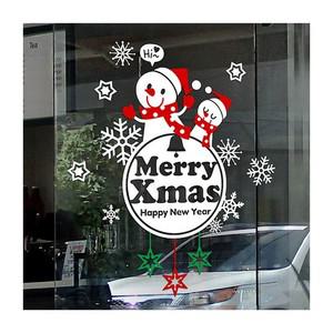 크리스마스 눈사람 엠블렘B 유리창문 데코스티커