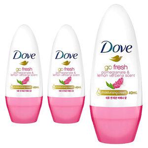 도브 석류앤레몬 데오드란트 롤온 40ml 땀억제제 땀냄새제거 3개