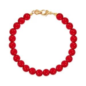 [비앤비골드] 14K 레드볼 스터드 6mm 산호 팔찌 IGB41514
