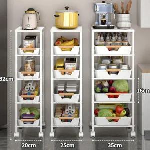 /아도라하우스 스틸프레임 슬라이딩 틈새 수납장 선반 대형