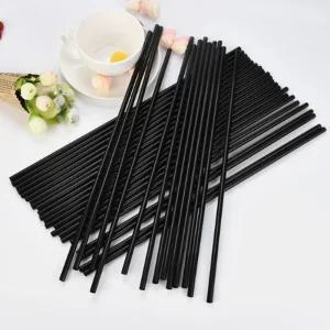 베이직 일자형 블랙 스트로우 100개 세트/탕비실/회사/초등/학생/오피스/음료/주스/버블티/혼합/커피/생수