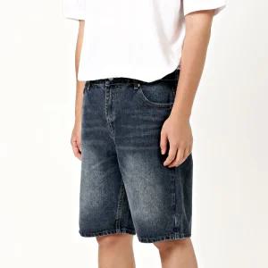 비브레이커스 여름 남자 흑청 5부 청반바지 워싱 데님 반바지 숏팬츠