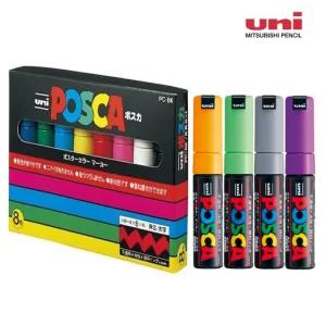 유니 포스카 마카 8K 12색 세트 POSCA 유리 아크릴 다용도 마카펜 매직