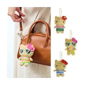 산리오 헬로키티 볼체인 가방 볼체인 고리 키링 키홀더 마스코트 인형 태닝 일 정품