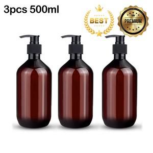 펌프 헤드가 있는 라운드 숄더 샴푸 병 실용적인 브랜드 새로운 다크 하이 퀄리티 300ml 3 개