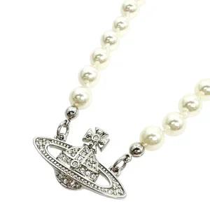 [비비안웨스트우드]선물포장(내일도착) 25FW 비비안웨스트우드 미니 펄 바스 진주 목걸이 실버 63010100...