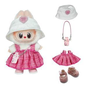 라부부 17cm 푸시아 판타지 드레스 - 핑크 튤 볼가운 (로즈골드 디테일) | 인형을  귀여운 공주 의상