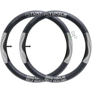 2-PCS 20인치 자가 밀봉 자전거 튜브 20X2.125/2.40 AV32mm 초자동 수리, 펑크 방지 20X2.125/2.2/2.25/2.3/2.4 타이어 슈레이더 밸브와 호환 가능