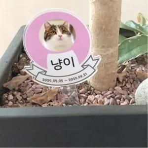강아지 묘비 사진 팻말 이름표 반려동물 반려묘 명찰 반려견 고양이 수목장 위패 문구