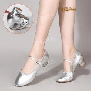 오르간슈즈 스트랩 연주화 틈새 댄싱 거울 뾰족한 슈즈 클래식 유니화 티류으스