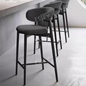 원목 고급 홈바 등받이 바체어 아일랜드 의자