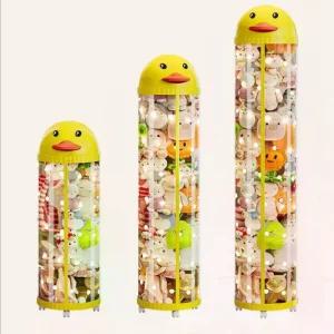 오리 인형 보관함 원통형 투명 이동식 정리함 지퍼형 정리 수납 대형 케이스