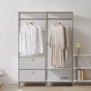 N1673 모듈 투서랍 2단 선반 행거 옷장 세트
