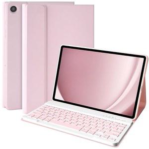 삼성 갤럭시 탭 A9 Plus/A9+ 5G 11인치 2023용 키보드 케이스, 탈착식 무선 블루투스 키보드가 있는 Plus 태블릿 케이스(SM-X210/X216/X218) - 핑크