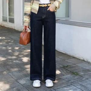 [시크폭스] [밍크기모Ver.추가] 필리스 생지 세미와이드 데님 팬츠_53DP811