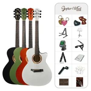 고퍼우드 i132C 입문용 통기타 컬러기타 풀패키지 i-132C