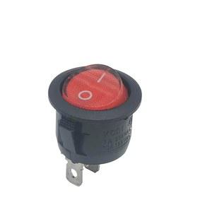 트레드밀, 커피 메이커, 잔디 깎는 기계, 스노우 블로워 전기 화로, 후버 진공 부품 교체용 3핀 2포지션 KCD1-105 직경 20mm 원형 빨간색 로커 스위치.
