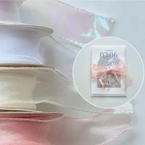 오간디 오간자 쉬폰 리본 청첩장 선물 포장 끈 셀프 오간디리본 오간자리본