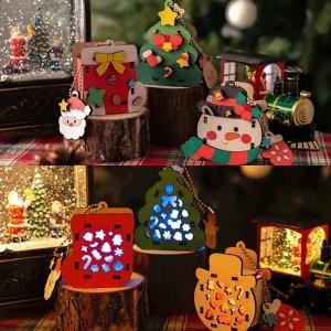 MDF LED 키링 만들기 조명 오너먼트 크리스마스 겨울 미술 놀이 인테리어 소품 체험 무드등 가방 초등