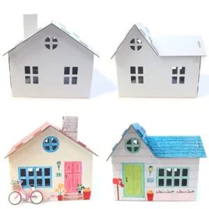 (5명용)예꾸하우스 (굴뚝 유) 유아종이집 스케치종이집 종이집만들기