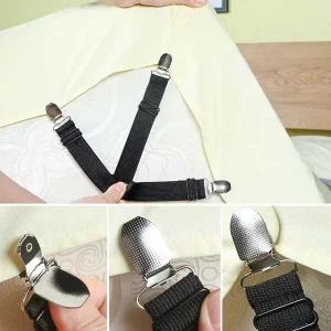 [콩심팥심]고정핀 클립 밴드 침대 시트 매트리스 고정 밀림 방지