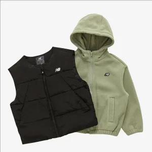 뉴발란스키즈(NB Kids) ESSENTIAL2in1 플리스 베스트 세트 (신슐) NK9QF4101U(49)Khaki
