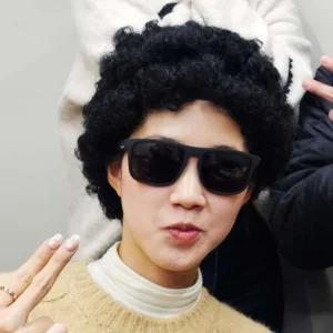 네컷 폭탄머리 인생사진 가발 블랙 뽀글머리 폭탄 웃긴가발 뽀글이가발