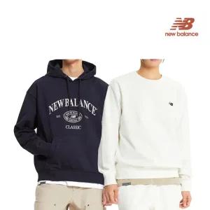 뉴발란스 남녀공용 세미오버 후드티셔츠 맨투맨티셔츠 11종택1 매장동일상품