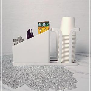 홀더 빨대 홈카페 통 보관 종이컵 스틱커피 용품정리 화이트 꽂이 디스펜서 탕비실정리