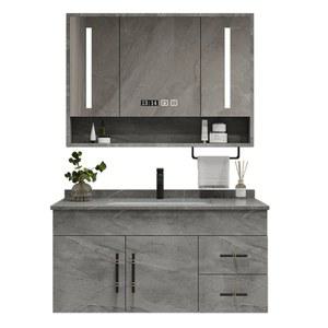 화장실 슬라이드장 욕실수납장 스마트 우아한 거울장 120CM 수건 세면대장 블랙