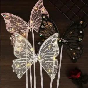 강아지 LED 날개옷 엔젤 코스튬 리본