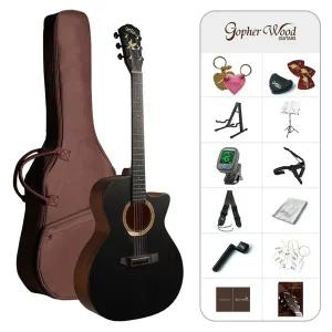 [고퍼우드] i132C 입문용 컬러 통기타 풀패키지 미드나잇 더스트