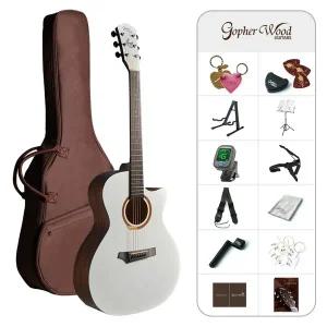 [고퍼우드] i132C 입문용 컬러 통기타 풀패키지 펄 더스트