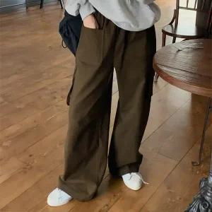 핫핑 [힙코디추천/핏예쁨] 모비즈 코튼 포켓 스트링 카고 밴딩 와이드팬츠