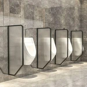 반투명 소변기 파티션 금색 칸막이 강화유리 스테인리스스틸 욕실 회사 공동 가림막 공중화장실