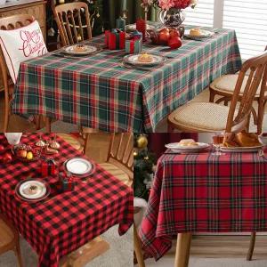 크리스마스 식탁보 테이블보 4인용 커버 원형 감성 체크무늬 캠핑 카페 성탄절 겨울 홈파티