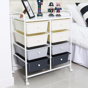 이동식 더블 트롤리 수납장 장난감 기저귀 정리함 4단