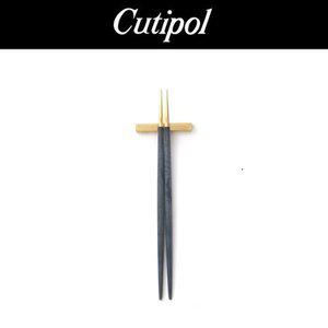 [큐티폴] 고아 블루골드 젓가락 1인조(받침포함)